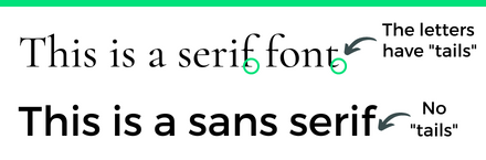 resume font example of serif vs sans serif fonts