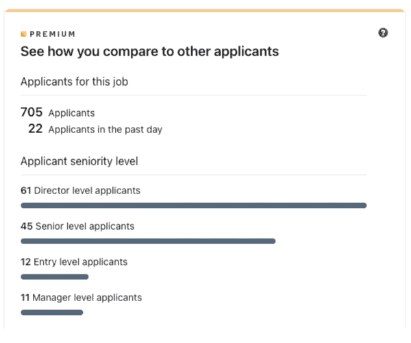 linkedin premium job applicant comparison example